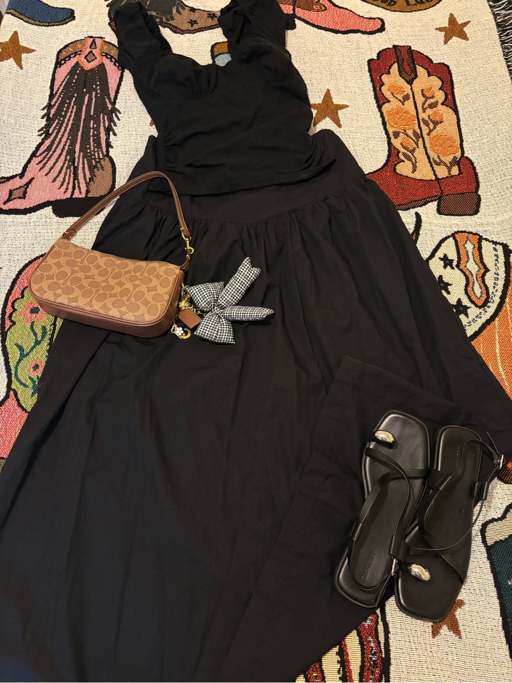 Abercrombie & Fitch Black Linen Maxi Skirt